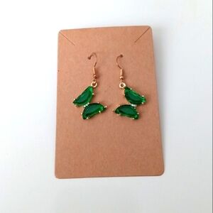 Elegant Dark Green Butterfly Earrings